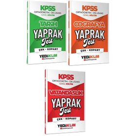 Yediiklim Yayınları 2026 KPSS Lise Ortaöğretim Ön Lisans Genel Kültür Tarih Coğrafya Vatandaşlık 3'lü Yaprak Test