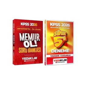 Yediiklim Yayınları 2026 KPSS Lise Ortaöğretim Ön Lisans Memur Ol Genel Yetenek Genel Kültür 2'li Set Soru Bankası ve 5 Deneme