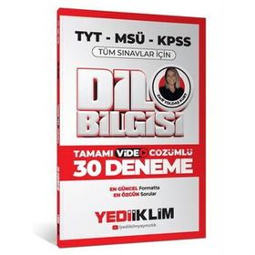 Yediiklim Yayınları 2026 KPSS MSÜ TYT Dil Bilgisi Tamamı Video Çözümlü Tüm Sınavlar için 30 Deneme