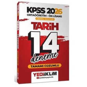 Yediiklim Yayınları 2026 KPSS Ortaöğretim Ön Lisans Genel Kültür Tarih Tamamı Çözümlü 14 Deneme