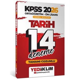 Yediiklim Yayınları 2026 KPSS Ortaöğretim Ön Lisans Genel Kültür Tarih Tamamı Çözümlü 14 Deneme