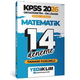 Yediiklim Yayınları 2026 KPSS Ortaöğretim Ön Lisans Genel Yetenek Matematik Tamamı Çözümlü 14 Deneme