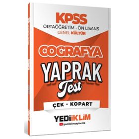 Yediiklim Yayınları 2026 KPSS Ortaöğretim Önlisans Coğrafya Çek Kopart Yaprak Test