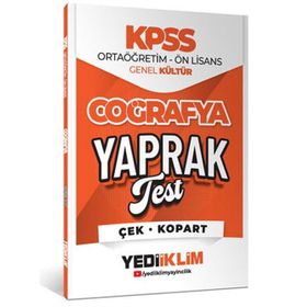 Yediiklim Yayınları 2026 KPSS Ortaöğretim Önlisans Coğrafya Çek Kopart Yaprak Test