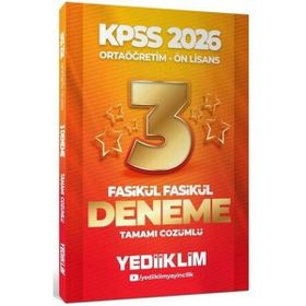 Yediiklim Yayınları 2026 KPSS Ortaöğretim Önlisans Genel Yetenek Genel Kültür Tamamı Çözümlü 3 Yıldız Fasikül Deneme
