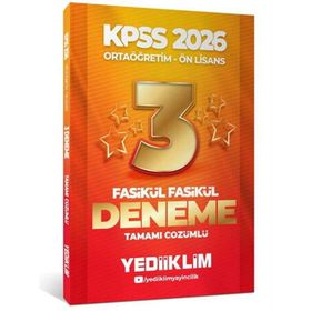 Yediiklim Yayınları 2026 KPSS Ortaöğretim Önlisans Genel Yetenek Genel Kültür Tamamı Çözümlü 3 Yıldız Fasikül Deneme