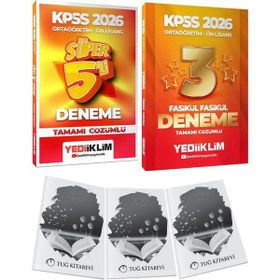 Yediiklim Yayınları 2026 KPSS Ortaöğretim Önlisans Genel Yetenek Genel Kültür Tamamı Çözümlü Süper 5 Deneme