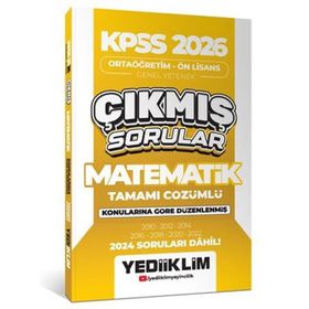 Yediiklim Yayınları 2026 KPSS Ortaöğretim Önlisans Matematik Konularına Göre Çıkmış Sorular