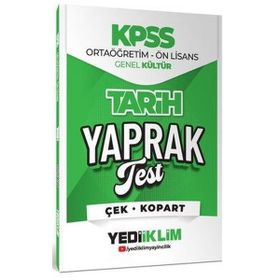 Yediiklim Yayınları 2026 KPSS Ortaöğretim Önlisans Tarih Çek Kopart Yaprak Test