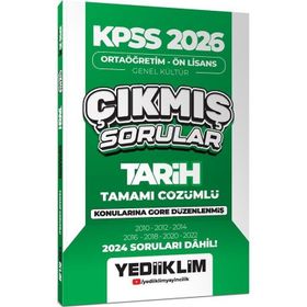Yediiklim Yayınları 2026 KPSS Ortaöğretim Önlisans Tarih Konularına Göre Çıkmış Sorular