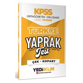 Yediiklim Yayınları 2026 KPSS Ortaöğretim Önlisans Türkçe Çek Kopart Yaprak Test
