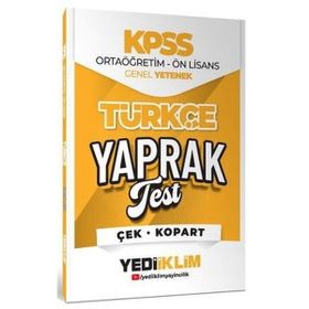 Yediiklim Yayınları 2026 KPSS Ortaöğretim Önlisans Türkçe Çek Kopart Yaprak Test