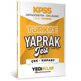 Yediiklim Yayınları 2026 KPSS Ortaöğretim Önlisans Türkçe Çek Kopart Yaprak Test