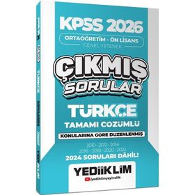 Yediiklim Yayınları 2026 KPSS Ortaöğretim Önlisans Türkçe Konularına Göre Çıkmış Sorular