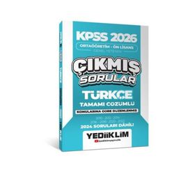 Yediiklim Yayınları 2026 KPSS Ortaöğretim Önlisans Türkçe Konularına Göre Çıkmış Sorular
