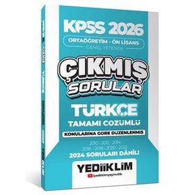 Yediiklim Yayınları 2026 KPSS Ortaöğretim Önlisans Türkçe Konularına Göre Çıkmış Sorular