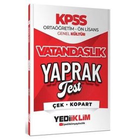 Yediiklim Yayınları 2026 KPSS Ortaöğretim Önlisans Vatandaşlık Çek Kopart Yaprak Test