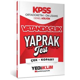 Yediiklim Yayınları 2026 KPSS Ortaöğretim Önlisans Vatandaşlık Çek Kopart Yaprak Test