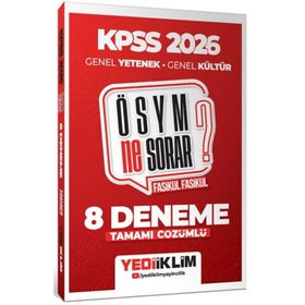 Yediiklim Yayınları 2026 KPSS ÖSYM Ne Sorar Genel Yetenek Genel Kültür Tamamı Çözümlü Fasikül 8 Deneme