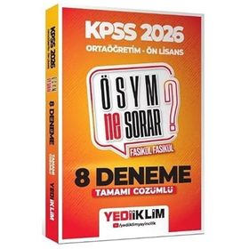 Yediiklim Yayınları 2026 KPSS ÖSYM Ne Sorar Ortaöğretim Ön Lisans Tamamı Çözümlü Fasikül 8 Deneme