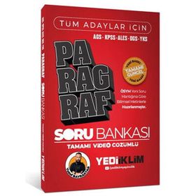 Yediiklim Yayınları 2026 Tüm Adaylar İçin KPSS AGS ALES DGS YKS Tamamı Video Çözümlü Paragraf Soru Bankası