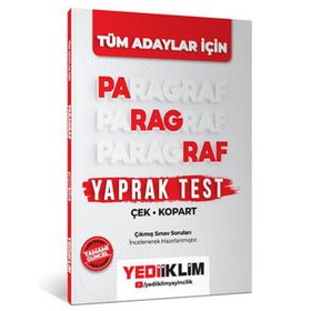 Yediiklim Yayınları - 2026 Tüm Adaylar İçin Paragraf Çek Kopart Yaprak Test