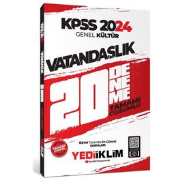 Yediiklim Yayınları - Kpss 2024 Genel Kültür Vatandaşlık Tamamı Video Çözümlü 18 Deneme Sınavı
