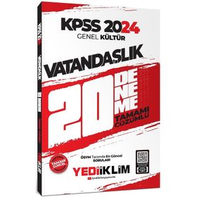 Yediiklim Yayınları - Kpss 2024 Genel Kültür Vatandaşlık Tamamı Video Çözümlü 18 Deneme Sınavı