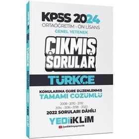 Yediiklim Yayınları KPSS 2024 Ortaöğretim-Önlisans Türkçe Konularına Göre Çıkmış Sorular