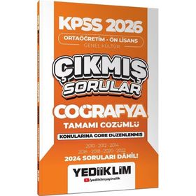 Yediiklim Yayınları KPSS 2026 Ortaöğretim Önlisans Coğrafya Konularına Göre Çıkmış Sorular