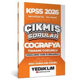 Yediiklim Yayınları KPSS 2026 Ortaöğretim Önlisans Coğrafya Konularına Göre Çıkmış Sorular