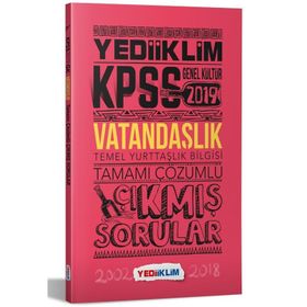 Yediiklim Yayınları KPSS Vatandaşlık Tamamı Çözümlü Çıkmış Sorular