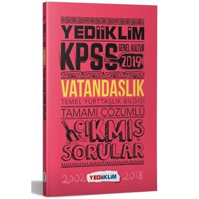 Yediiklim Yayınları KPSS Vatandaşlık Tamamı Çözümlü Çıkmış Sorular