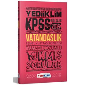 Yediiklim Yayınları KPSS Vatandaşlık Tamamı Çözümlü Çıkmış Sorular