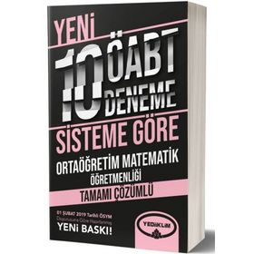 Yediiklim Yayınları ÖABT Ortaöğretim Matematik Öğretmenliği Tamamı Çözümlü 10 Deneme