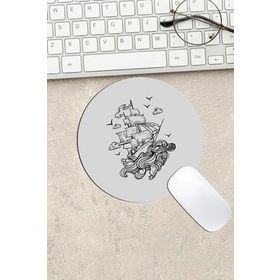 Yelkenli Gemi Yuvarlak Mouse Pad