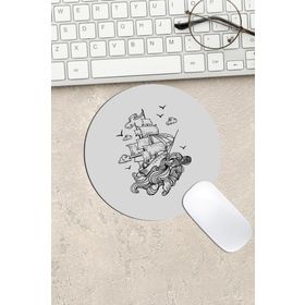 Yelkenli Gemi Yuvarlak Mouse Pad