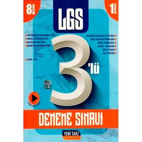 Yeni Tarz Yayınları 8. Sınıf 1. Dönem LGS 3'lü Deneme
