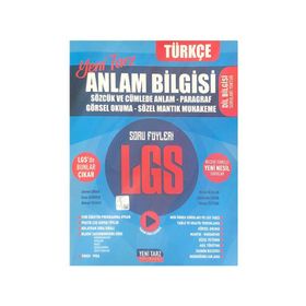 Yeni Tarz Yayınları 8. Sınıf LGS Anlam Bilgisi Soru Föyleri