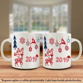 Yeni Yıl 2019 Geyik Happy New Year Kupa Bardak