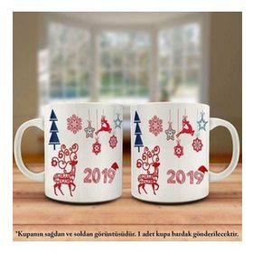 Yeni Yıl 2019 Geyik Happy New Year Kupa Bardak