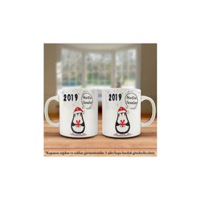 Yeni Yıl 2019 Mutlu Yıllar Penguen Mizahi Kupa Bardak