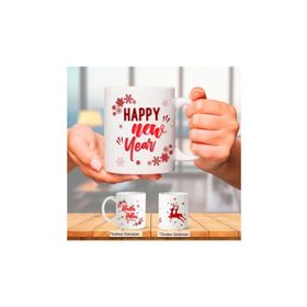 Yeni Yıla Özel Tasarım Happy New Year Geyikli Kupa Bardak