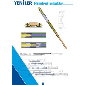 Yeniler 45mm 45cm Frenli Teleskopik Ray