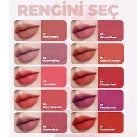 Ye:pre 06 Neutral Rose Pretty Water Velvet Uzun Süre Kalıcı Kadife Dokulu Mat Kore 2.6 gr Lip Tint