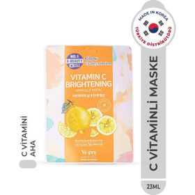 Ye:pre Vitamin C Brightening Ampoule Mask Kore 23 ml C Vitamini ve Glikolik Asit Canlandırıcı Yüz Maskesi