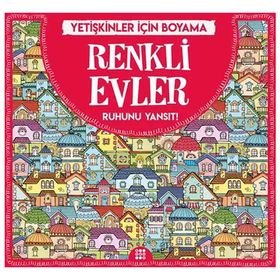 Yetişkinler İçin Boyama Renkli Evler-Dokuz Yayınları