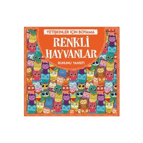 Yetişkinler İçin Boyama Renkli Hayvanlar-Dokuz Yayınları