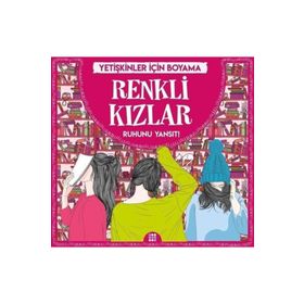 Yetişkinler İçin Boyama Renkli Kızlar-Dokuz Yayınları