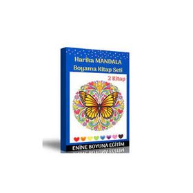 Yetişkinler İçin Harika Mandala Boyama Kitap Seti 2 Kitap Enine Boyuna Eğitim